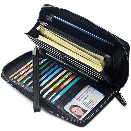 Zip-Around Leather Wallet