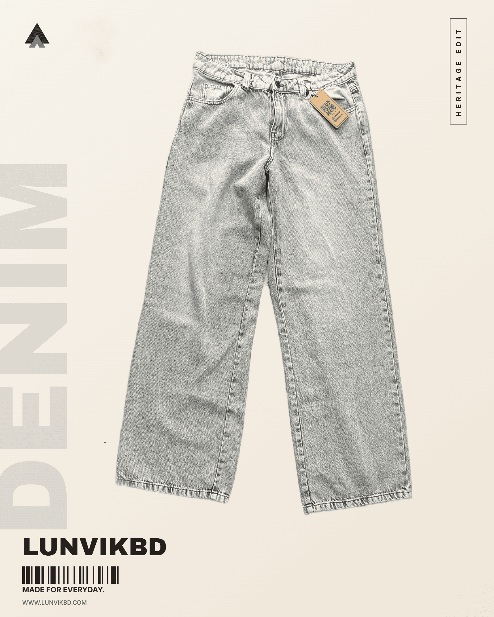 Wide Leg Jeans — Ash Grey Wash