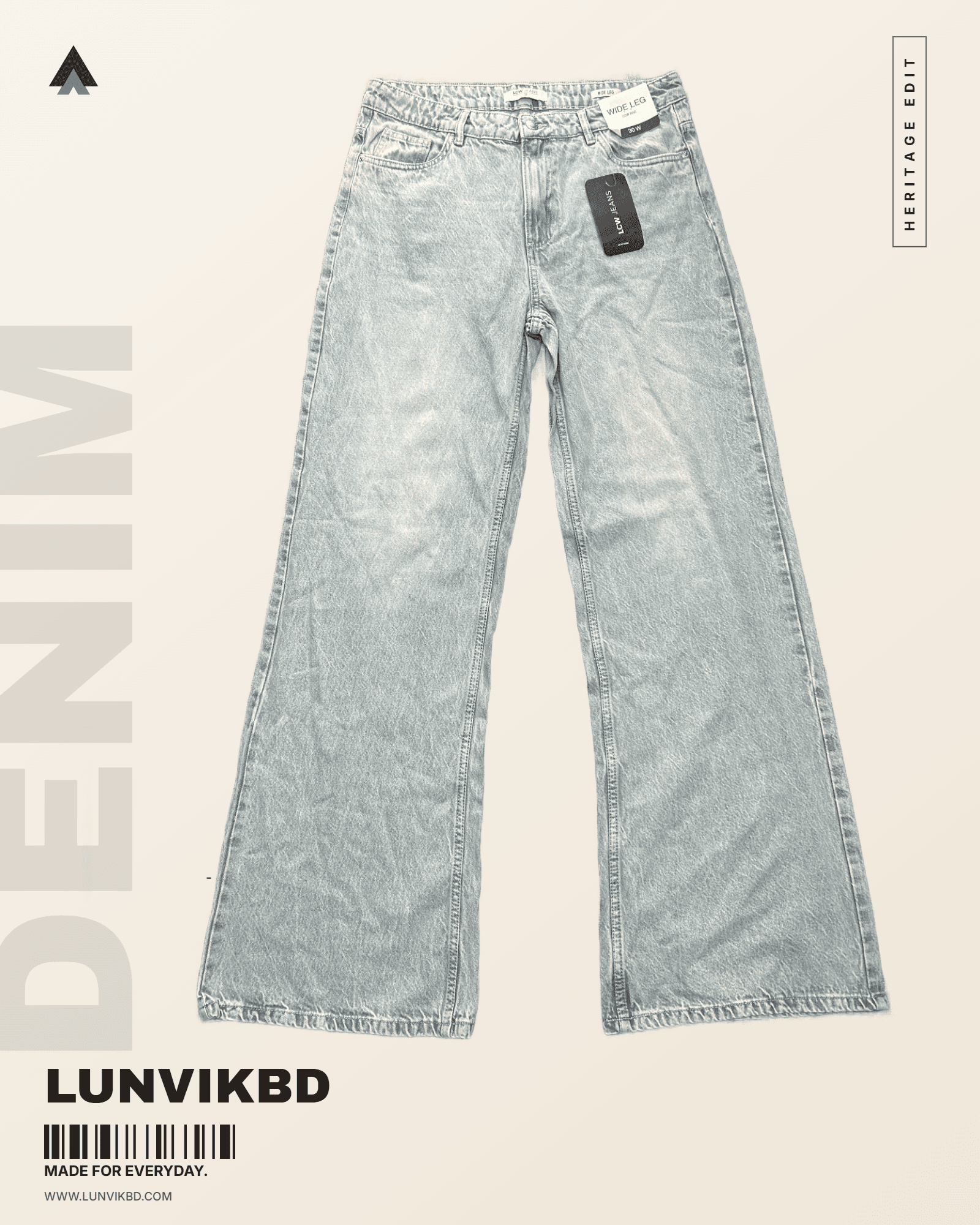 Wide Leg Jeans — Light Blue Wash 3