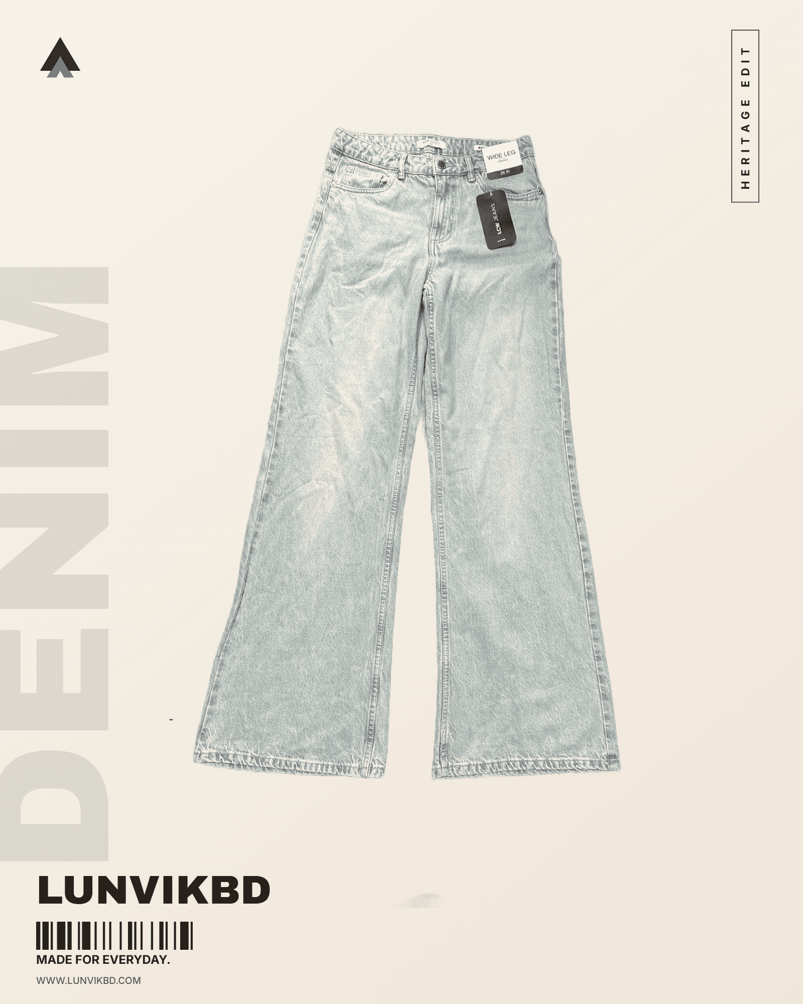 Wide Leg Jeans — Light Blue Wash
