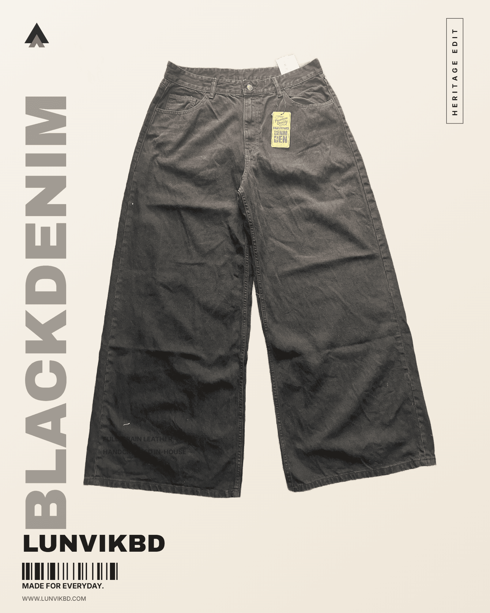Baggy Wide-Leg Jeans — Black Wash