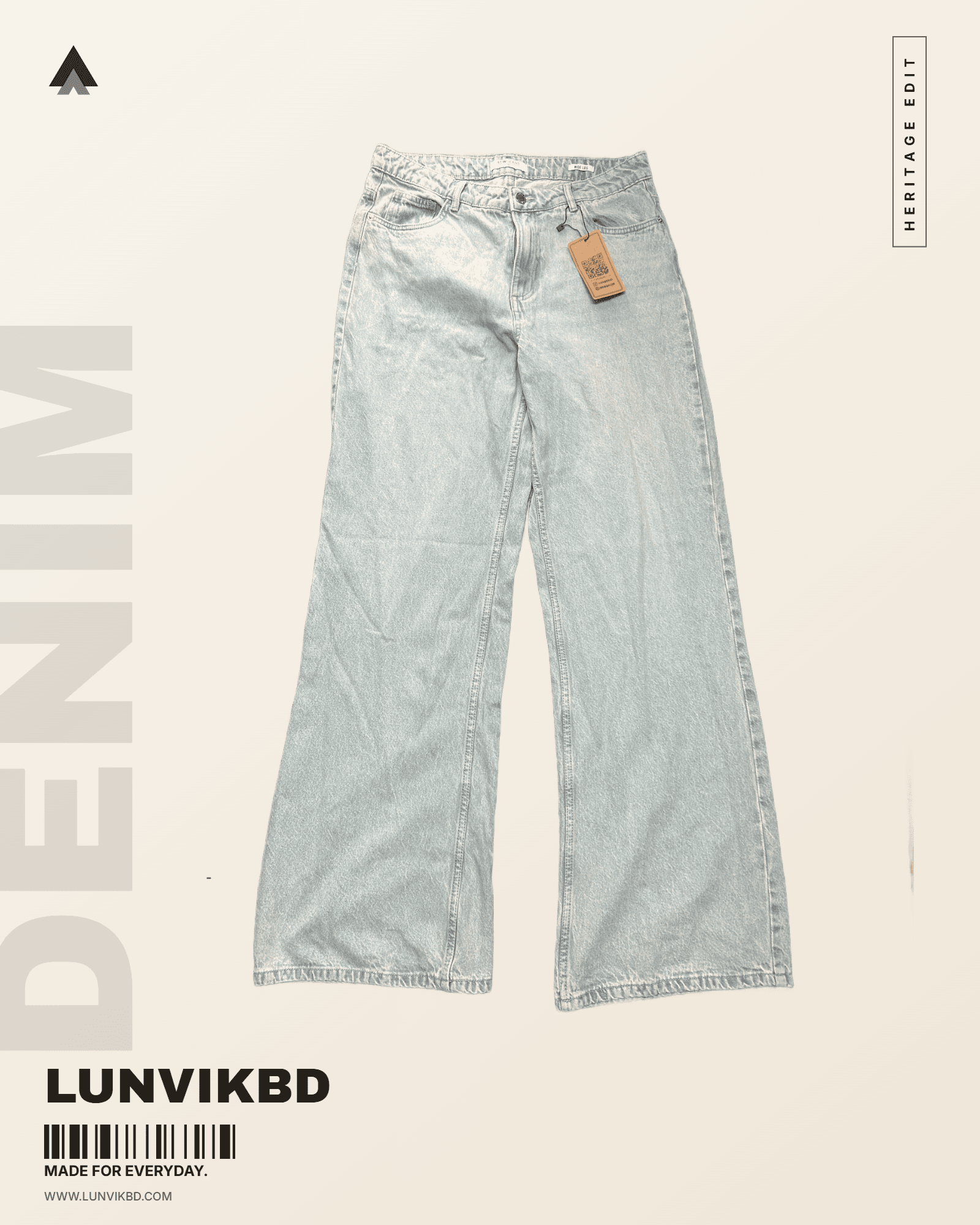 Wide Leg Jeans — Light Blue Wash 4